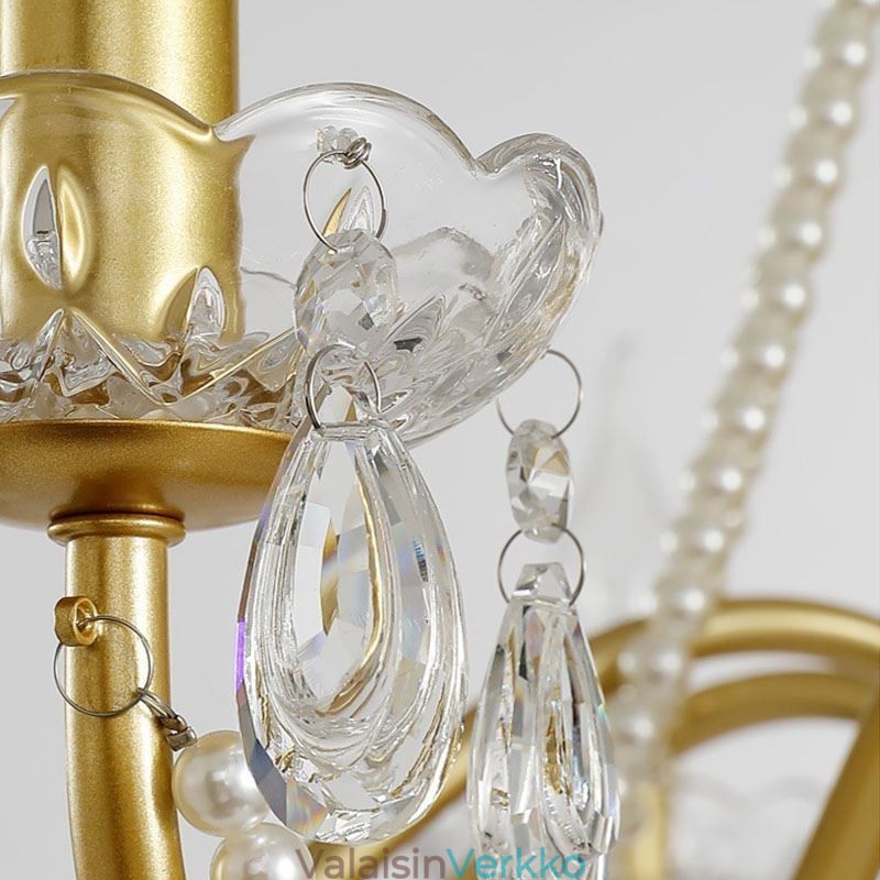 American Crystal Pendant Light Country Style Creative Iron Art kattovalaisin