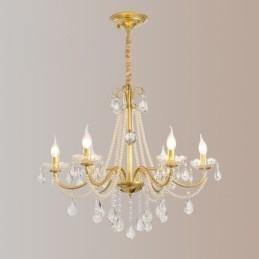 American Crystal Pendant Light Country Style Creative Iron Art kattovalaisin