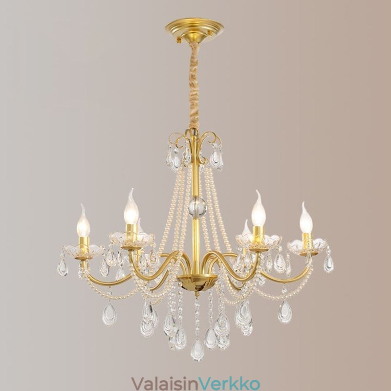 American Crystal Pendant Light Country Style Creative Iron Art kattovalaisin