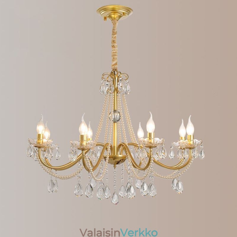 American Crystal Pendant Light Country Style Creative Iron Art kattovalaisin