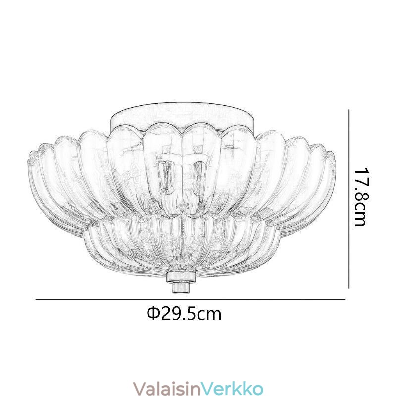 Moderni yksinkertainen uppoasennettava Lotus-pohjakattolamppu