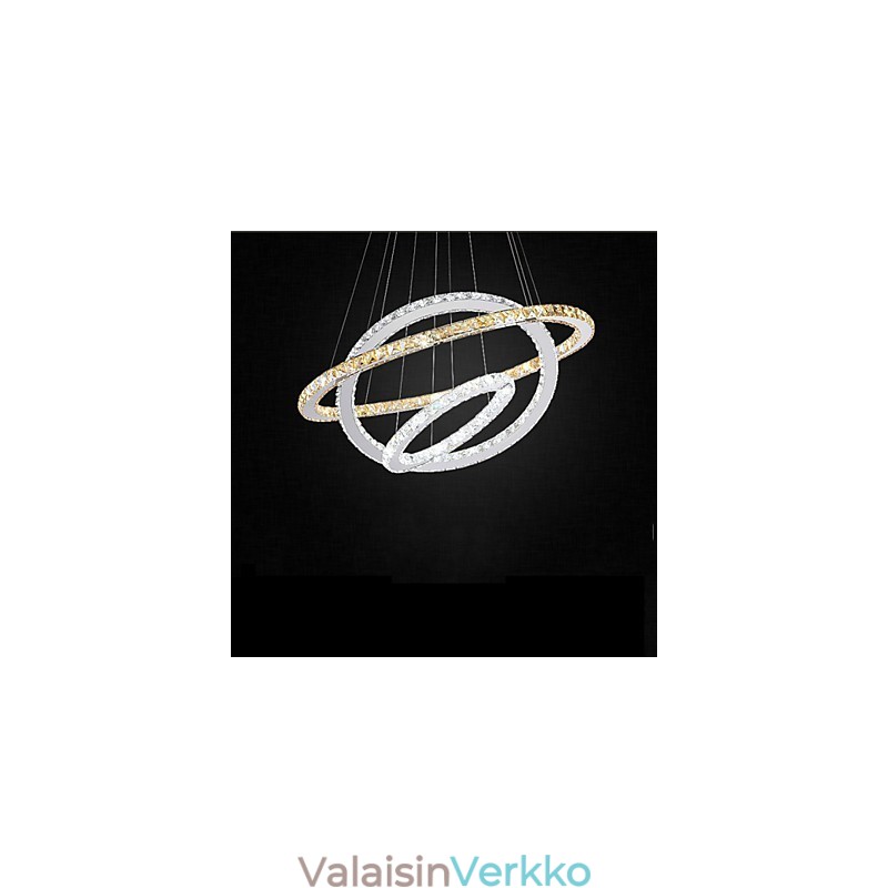 Riippuvalaisimet Amber ja Clear K9 Crystal Kattokruunu Valaistus 3 renkaalla