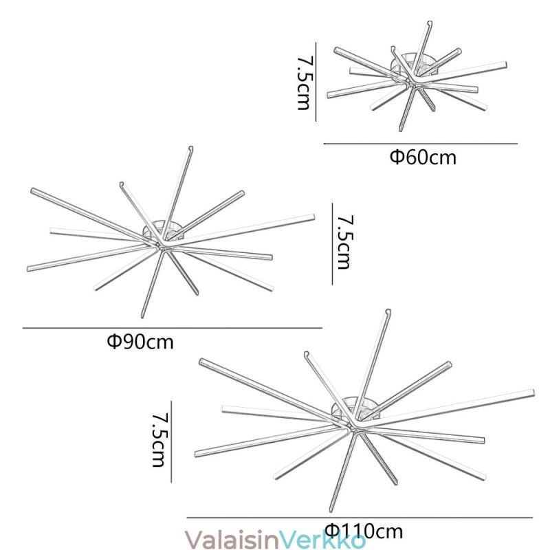 Uppoasennettu moderni minimalistinen ilotulituskattovalo