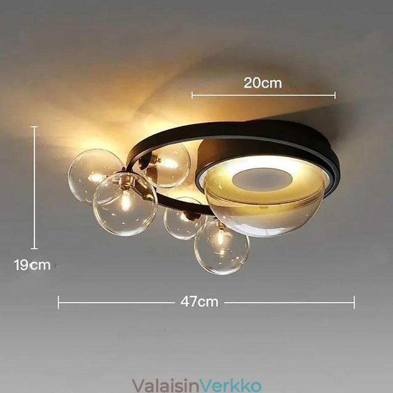 Uppoasennettu moderni minimalistinen koristeellinen lasikattovalaisin