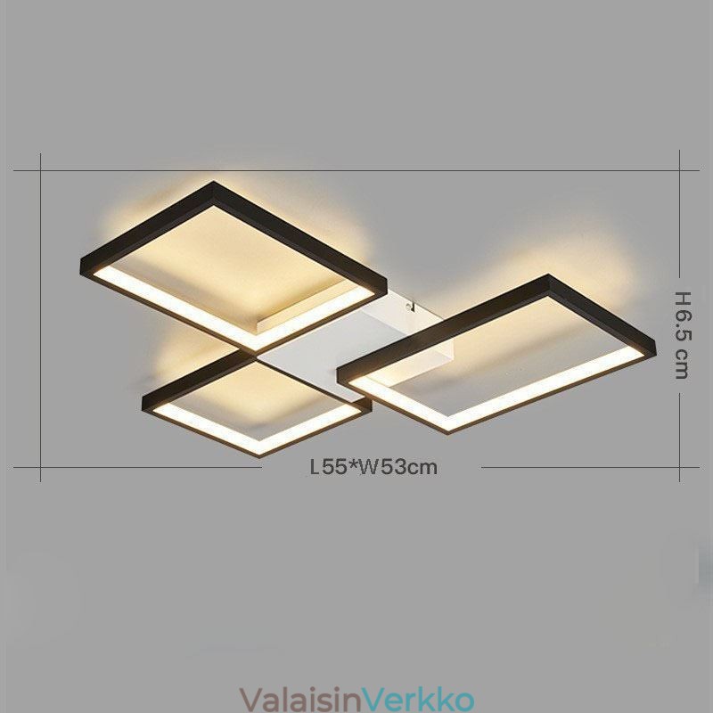 Uppoasennus Minimalist 3 neliön kattovalaisin portaaton himmennettävä kaukosäätimellä 60W