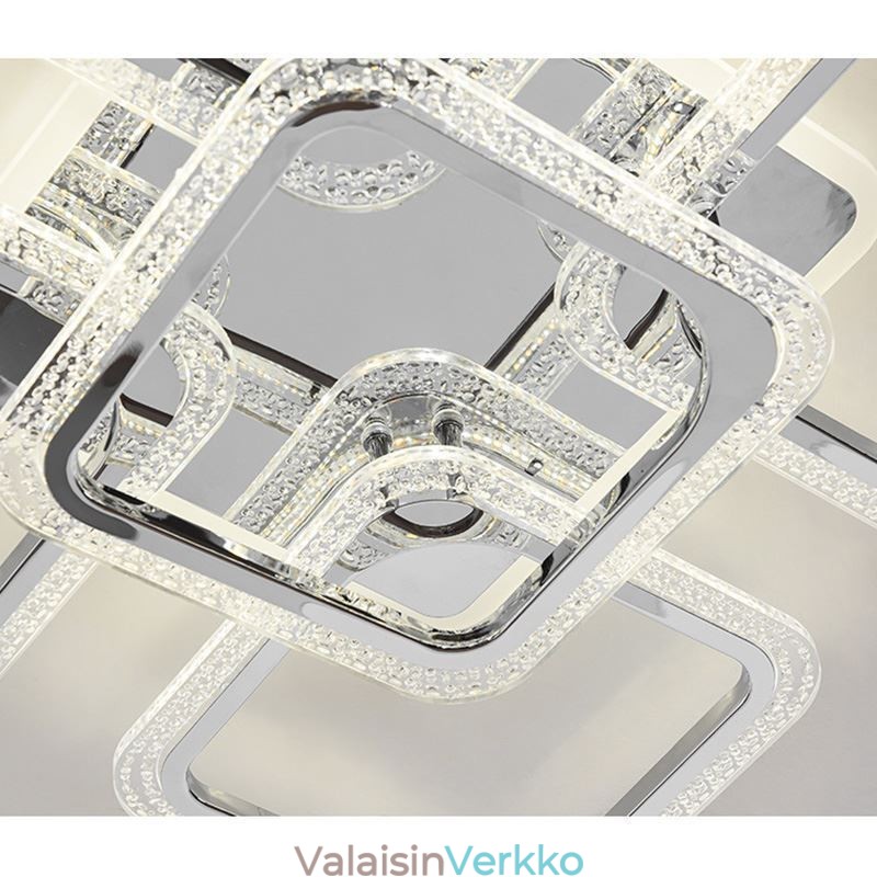 Uppoasennettava kromiakryyli-neliömäinen kattovalaisin 5 valoa