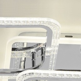 Uppoasennettava akryyli nelikulmainen kattovalaisin kromi 8 valoa