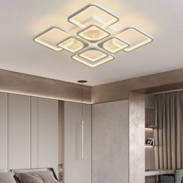 Uppoasennus valkoinen akryyli neliön kattovalo 5 valoa 8 valoa