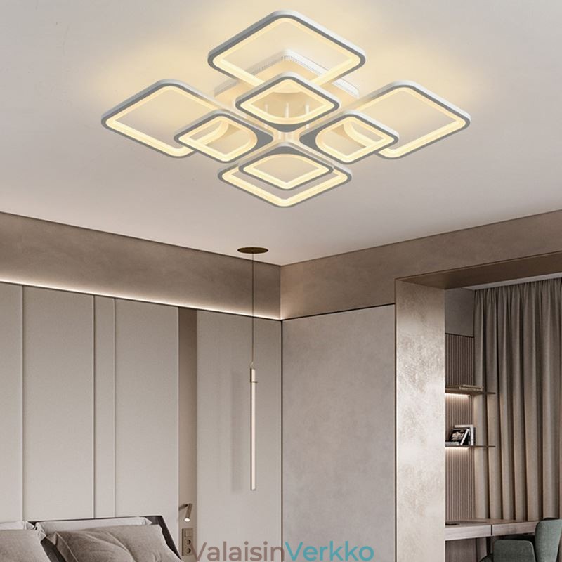 Uppoasennus valkoinen akryyli neliön kattovalo 5 valoa 8 valoa