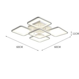 Uppoasennus valkoinen akryyli neliön kattovalo 5 valoa 8 valoa
