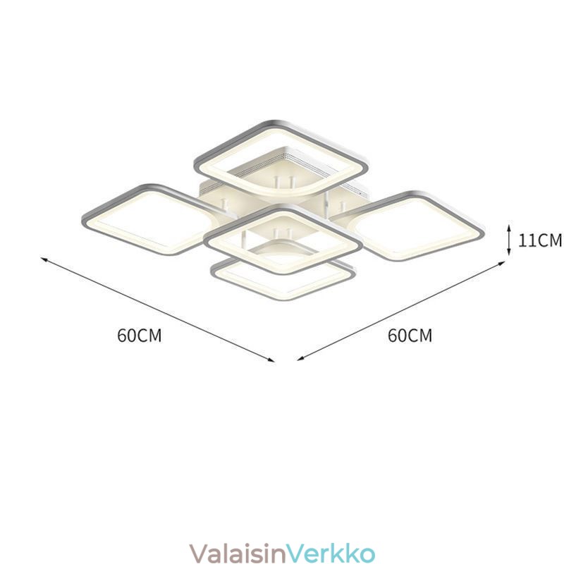 Uppoasennus valkoinen akryyli neliön kattovalo 5 valoa 8 valoa