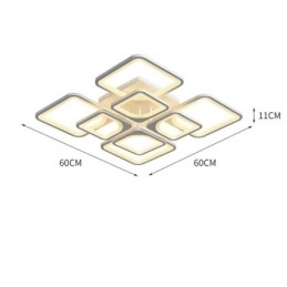 Uppoasennus valkoinen akryyli neliön kattovalo 5 valoa 8 valoa