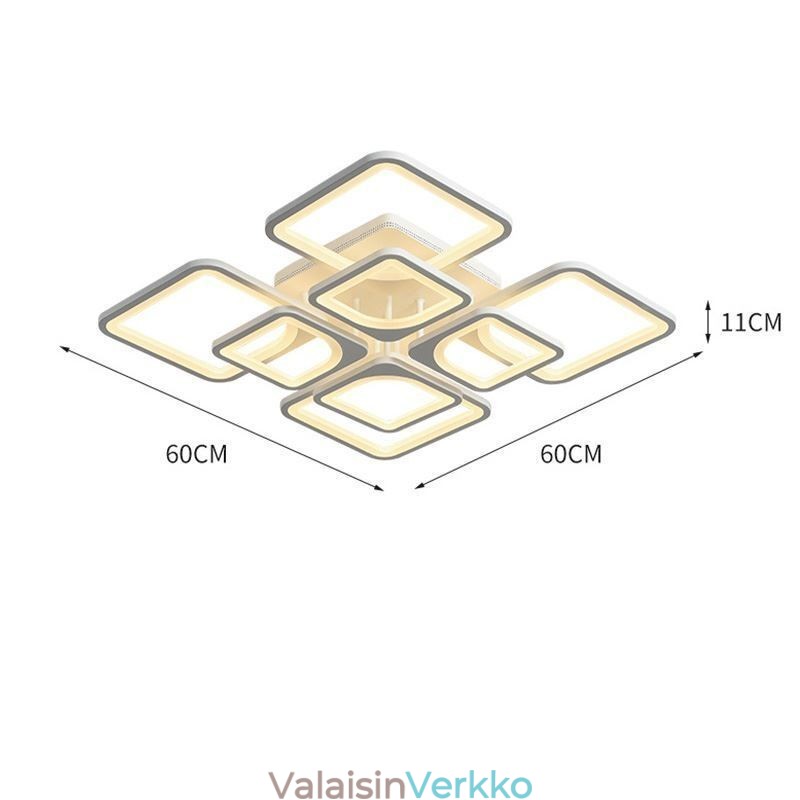 Uppoasennus valkoinen akryyli neliön kattovalo 5 valoa 8 valoa