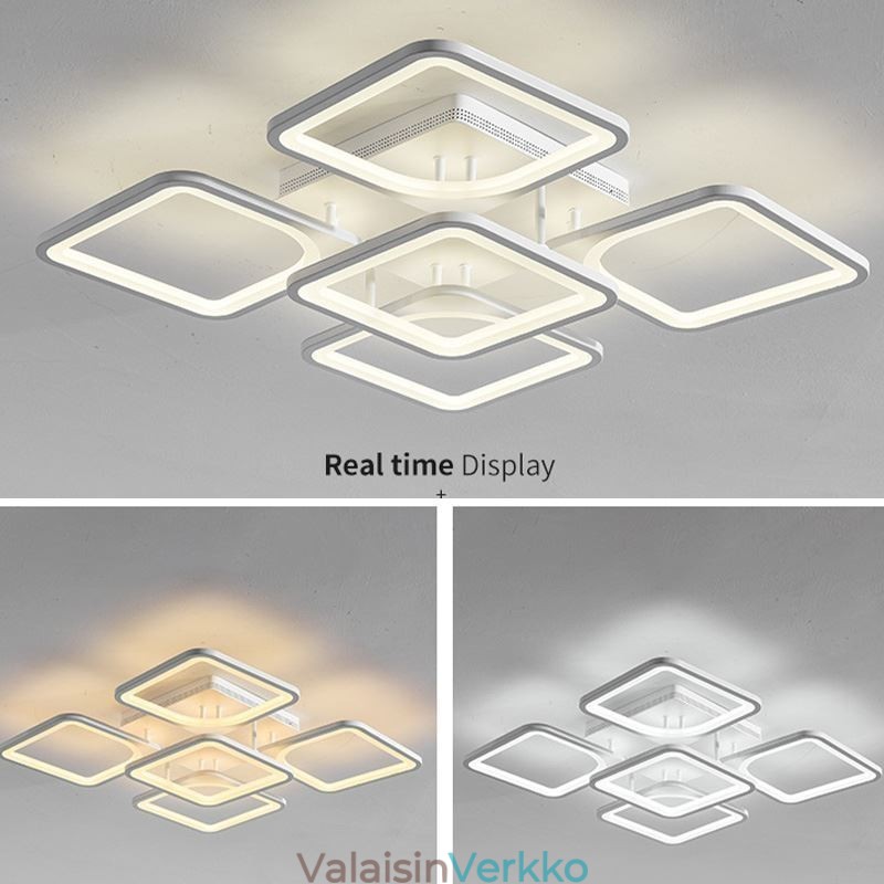 Uppoasennus valkoinen akryyli neliön kattovalo 5 valoa 8 valoa