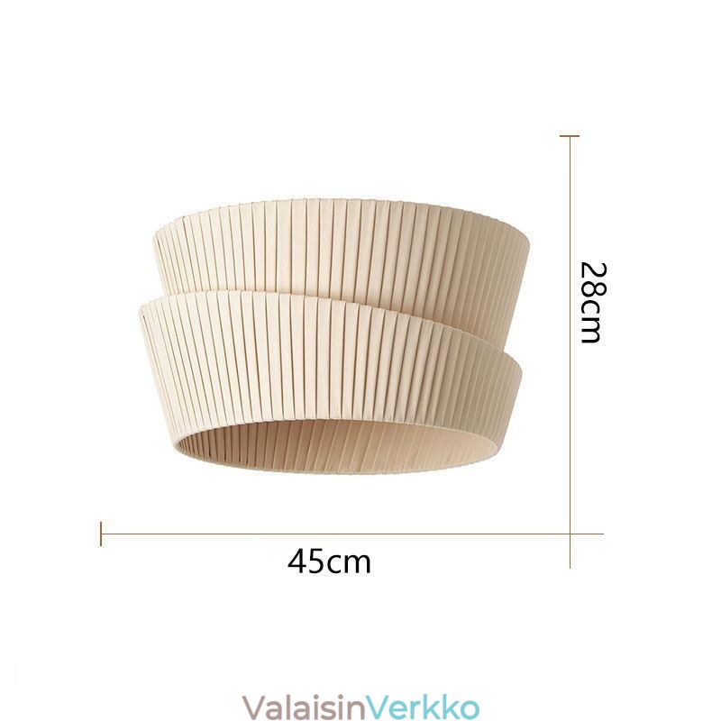 Wabi Sabi Flush Mount ranskalainen kermanvärinen kaksikerroksinen kangas lampunvarjostin kattolamppu
