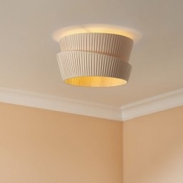 Wabi Sabi Flush Mount ranskalainen kermanvärinen kaksikerroksinen kangas lampunvarjostin kattolamppu