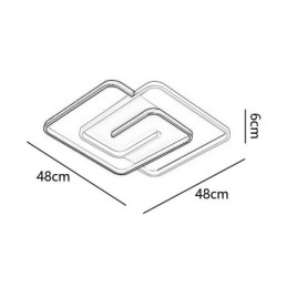 Upotettava akryylikääreinen neliömäinen kattovalo