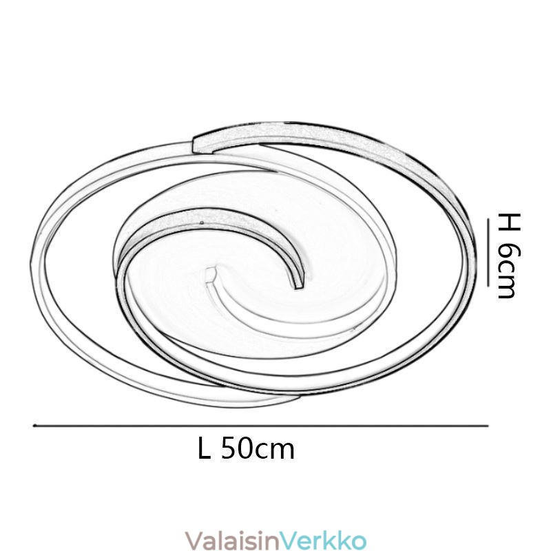 Uppoasennettava akryylikääreinen pyöreä kattovalo