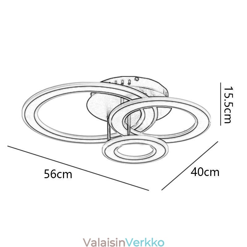 Uppoasennus kolminkertainen akryyli pyöreä kattovalo