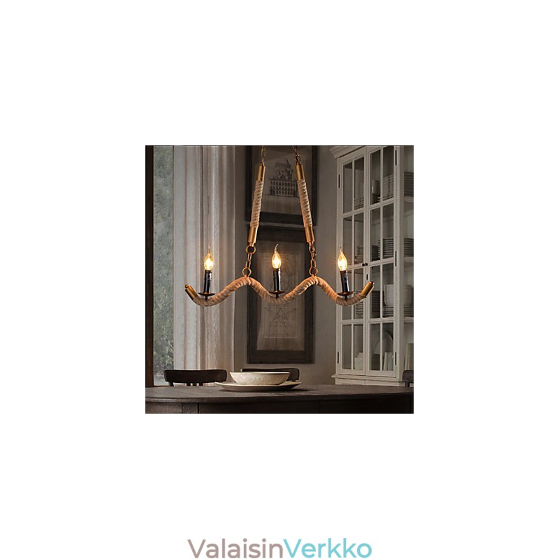 Kynttilä Hamppukattokruunu Vintage Riipus Takorauta Wave Hamppuköysikruunu