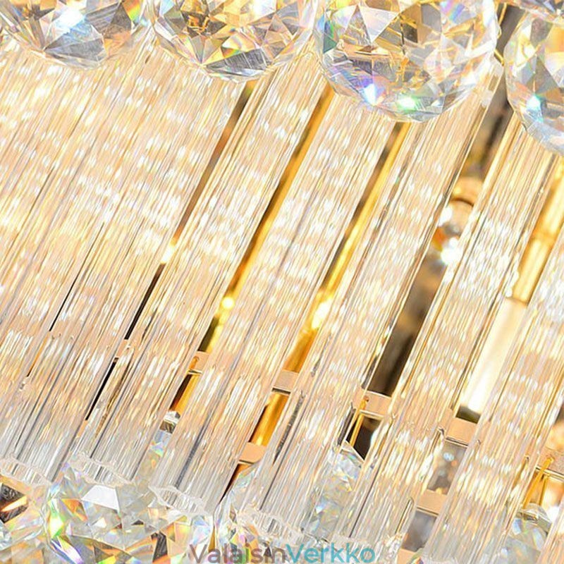 Crystal Flush Mount Pyöreä Crystal kattolamppu kaukosäätimellä 80cm