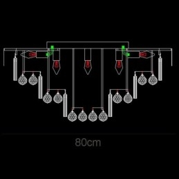 Crystal Flush Mount Pyöreä Crystal kattolamppu kaukosäätimellä 80cm