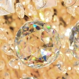 Crystal Flush Mount Pyöreä Crystal kattolamppu kaukosäätimellä 80cm