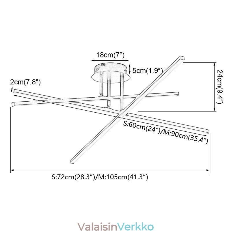 Moderni yksinkertainen uppoasennettava alumiininen taidenauhakattovalo