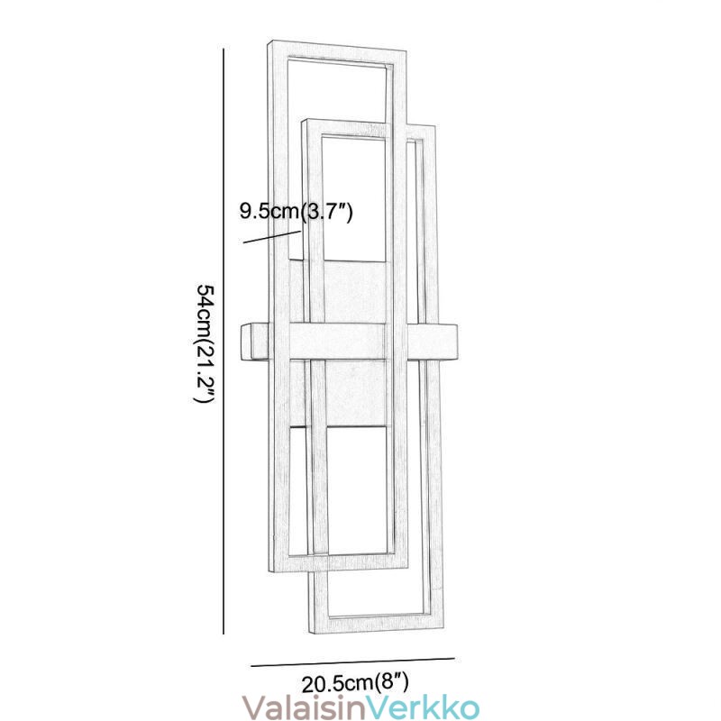 Minimalistinen uppoasennettava alumiininen taidegeometrinen neliömäinen kattovalaisin