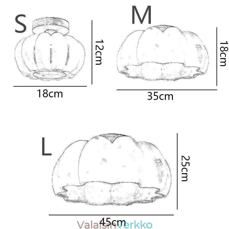 Yksipäiset Pumpkin uppoasennettavat japanilaiset retrokattovalot