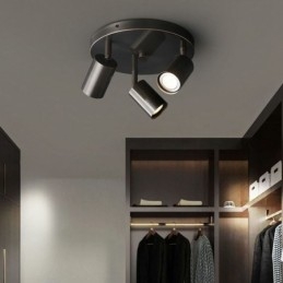 Moderni uppoteline Kultainen musta uppoteline, jossa on 3 valoa kuparitaide-kodin valaistus