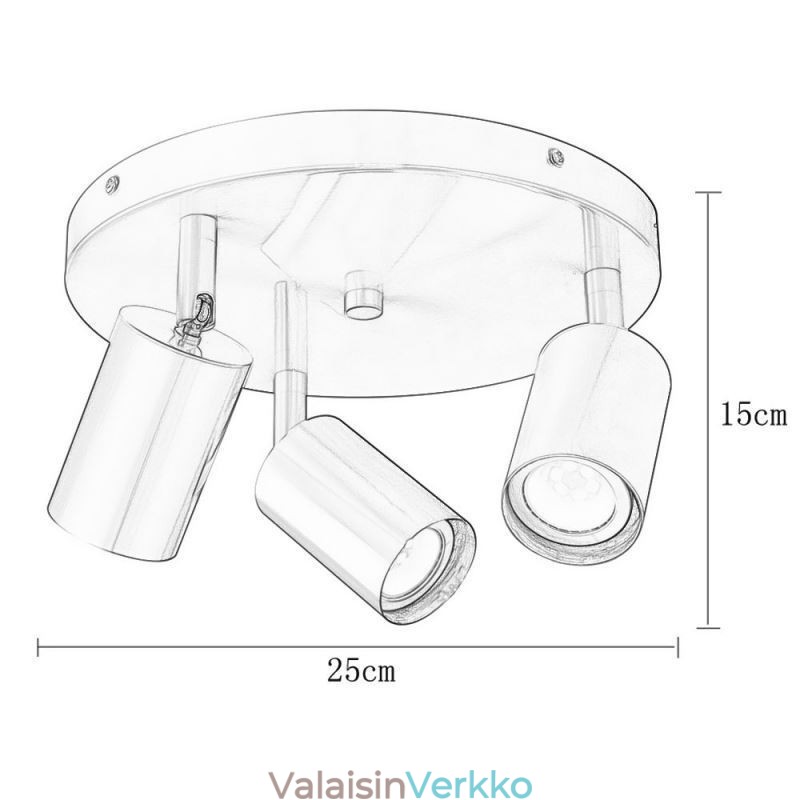 Moderni uppoteline Kultainen musta uppoteline, jossa on 3 valoa kuparitaide-kodin valaistus