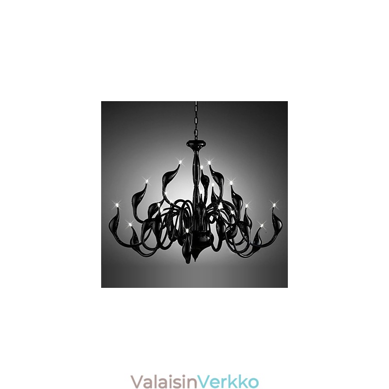 Moderni kattokruunu valo 24 valoa G4 musta maalaus