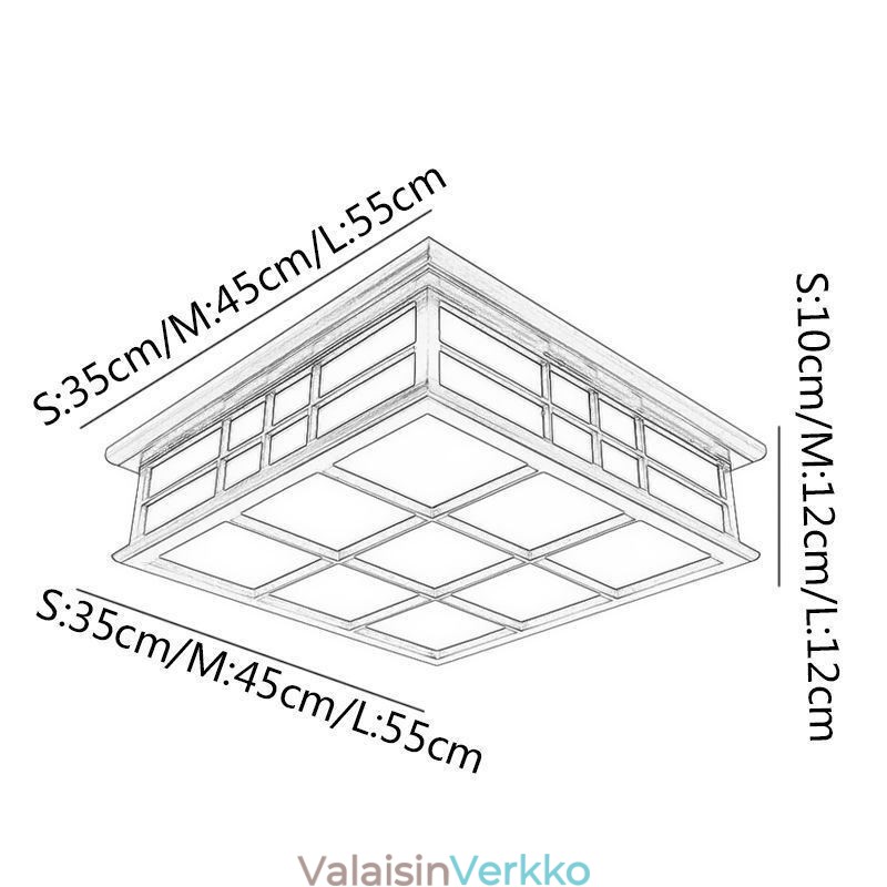Retrotyylinen kattovalaisin puinen uppoasennus