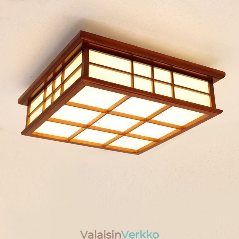 Retrotyylinen kattovalaisin puinen uppoasennus