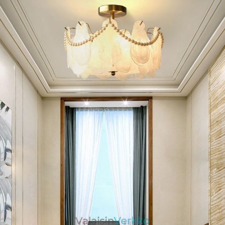 Eurooppalainen Iron Ceiling Light Tyylikäs lasikattolamppu Eurooppalainen Iron Ceiling Light Tyylikäs lasikattolamppu