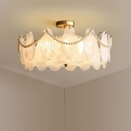 Eurooppalainen Iron Ceiling Light Tyylikäs lasikattolamppu