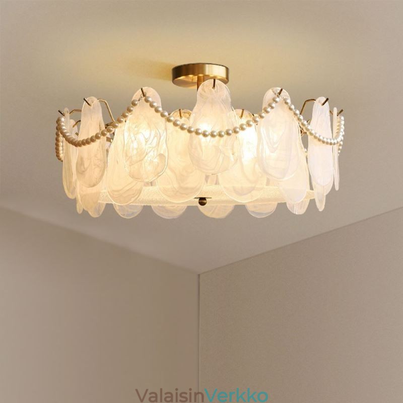 Eurooppalainen Iron Ceiling Light Tyylikäs lasikattolamppu