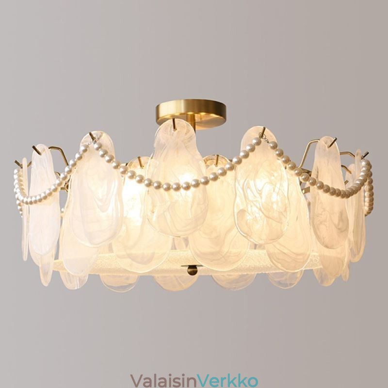 Eurooppalainen Iron Ceiling Light Tyylikäs lasikattolamppu