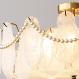 Eurooppalainen Iron Ceiling Light Tyylikäs lasikattolamppu