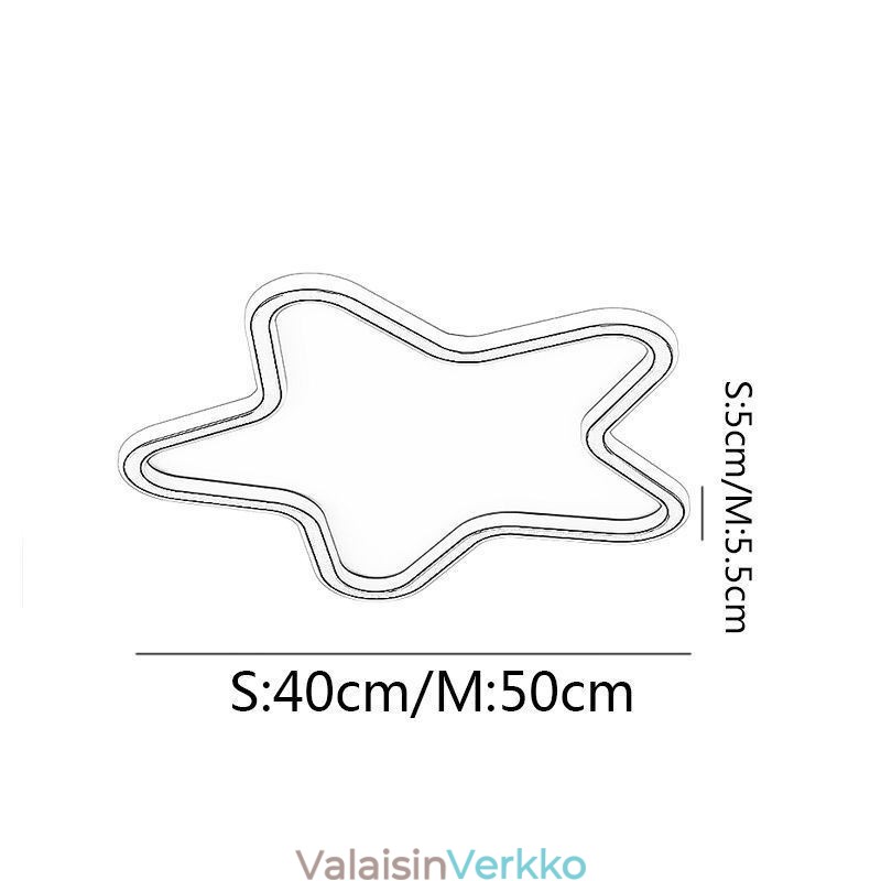 Moderni kattolamppu tähden muotoinen kattovalo