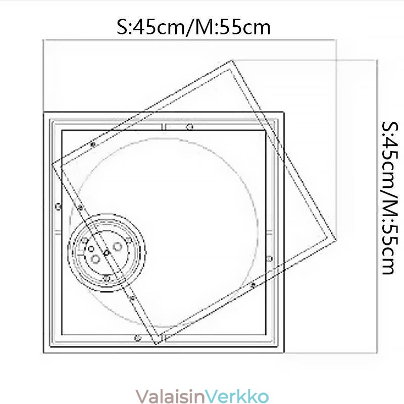 Moderni kattovalaisin Neliön muotoinen geometrinen akryylikattolamppu