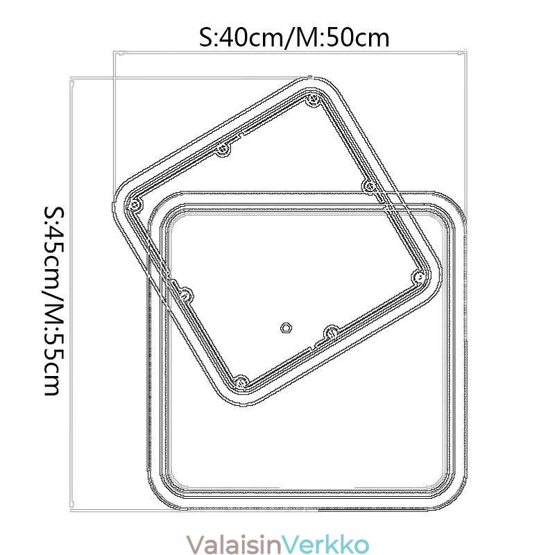 Moderni uppoasennettava geometrinen neliömäinen kattovalo