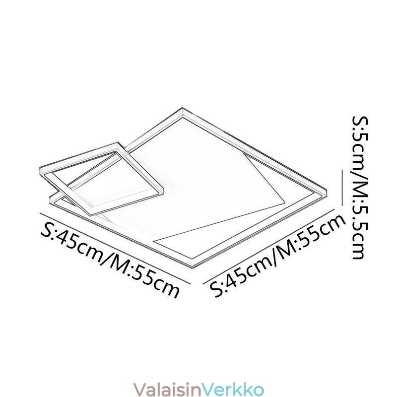 Modernit neliönmuotoiset kattovalaisimet sisätiloihin