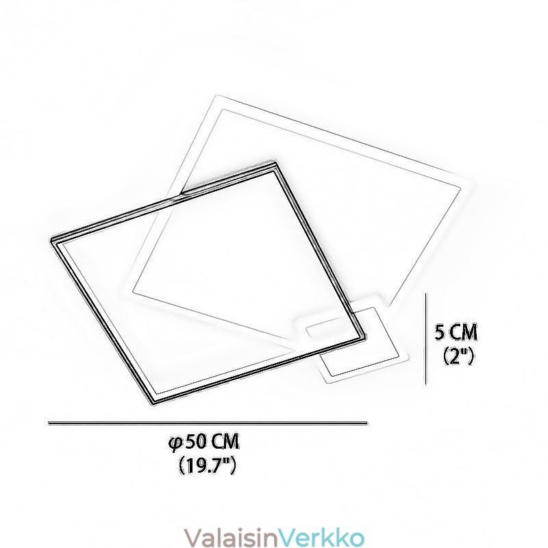 Moderni kattovalaisin Geometrinen neliön kattovalaisin