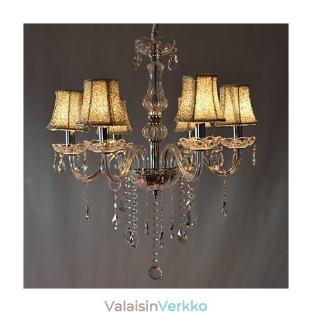 Moderni ylellinen 6 valon kattokruunu kristallikoristeilla Moderni ylellinen 6 valon kattokruunu kristallikoristeilla