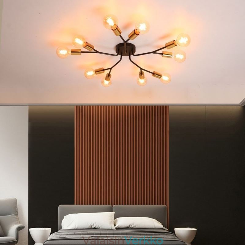 Moderni kattovalaisin, musta vintage kattokruunu