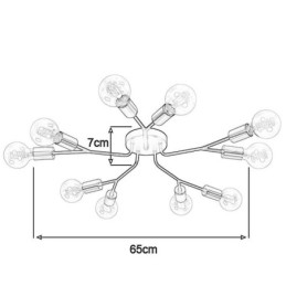Moderni kattovalaisin, musta vintage kattokruunu