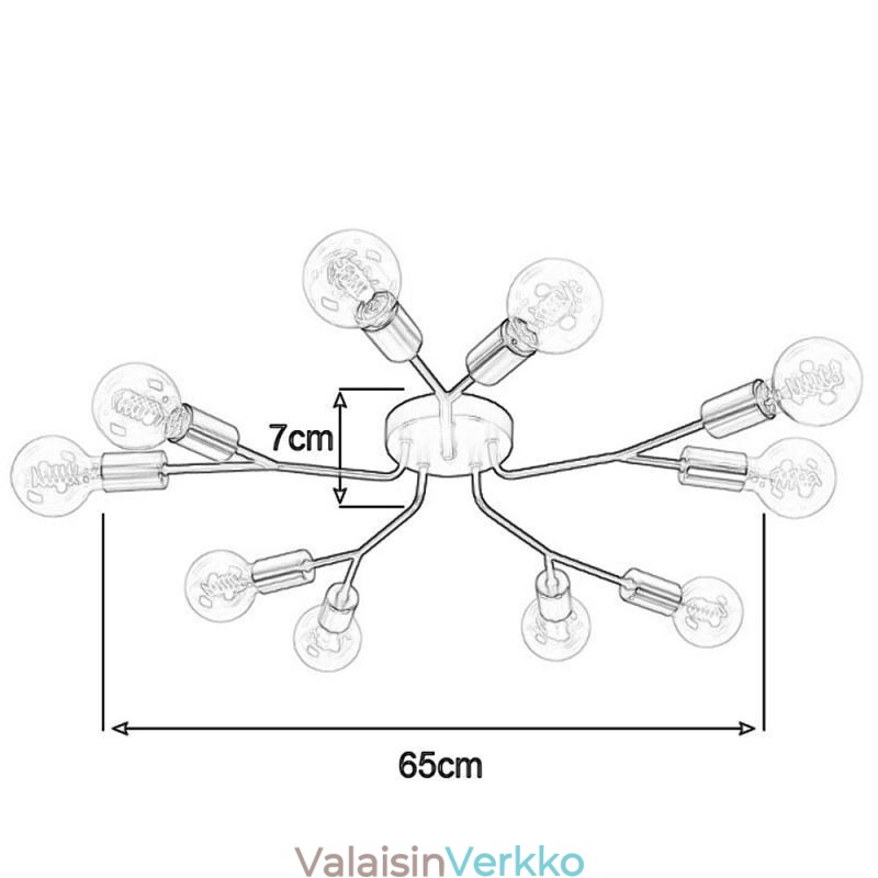 Moderni kattovalaisin, musta vintage kattokruunu