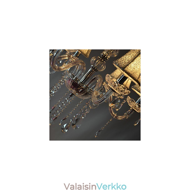 Moderni ylellinen 6 valon kattokruunu kristallikoristeilla